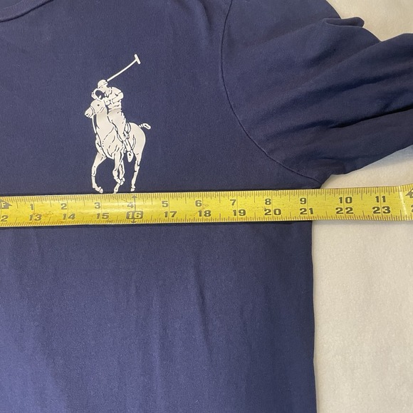 Vintage Polo Ralph Lauren Men's Long Sleeve Custom Fit Y2K Big Pony Navy Size L - Picture 10 of 13